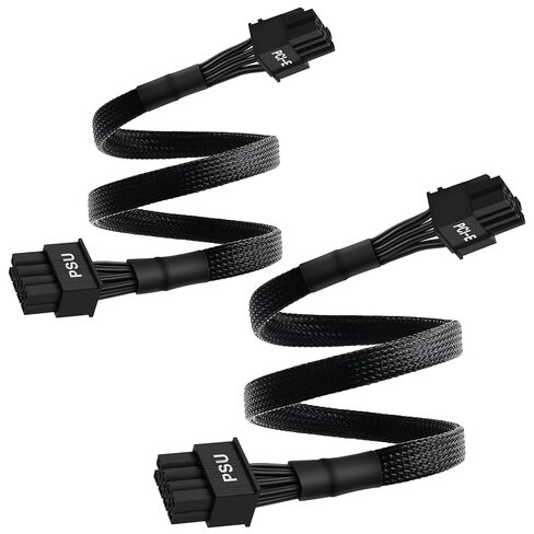 كابل YEZriler 2-Pack 8 Pin PCIe لإمدادات الطاقة MSI MAG A650GL A750GL A850GL A1000GL A1250GL، ATX 3.0، 8 Pin Male إلى PCIe 8 Pin (6+2) كابل بأكمام ذكر لـ MSI MPG A850G A1000G PSU in Kuwait