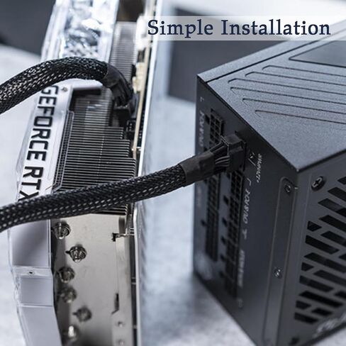 كابل YEZriler 2-Pack 8 Pin PCIe لإمدادات الطاقة MSI MAG A650GL A750GL A850GL A1000GL A1250GL، ATX 3.0، 8 Pin Male إلى PCIe 8 Pin (6+2) كابل بأكمام ذكر لـ MSI MPG A850G A1000G PSU in Kuwait