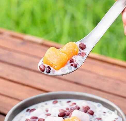 KEITH Titanium Ti5316 Small Spoon, Deep Bowl Design, Grade 1 Pure Titanium Spoon for Soup, Dessert, Rice, Yogurt, Camping & Everyday Use in Kuwait