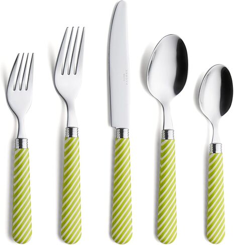 ANNOVA Silverware Set 20 Pieces Stainless Steel Cutlery Color Handle Flatware - 4 x Dinner Knife; 4 x Dinner Fork; 4 x Salad fork; 4 x Tablespoon; 4 x Teaspoon (Mix Solid) in Kuwait
