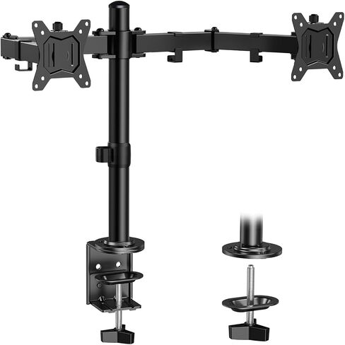 ErGear Dual Monitor Stand, Heavy Duty Adjustable Monitor Desk Mount for 2 Screens up to 32 Inches, Fully Adjustable Height, Tilt, Swivel, Rotate, Supports 17.6 lbs per Monitor Arm, Easy Installation in Kuwait