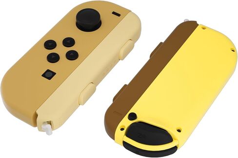 eXtremeRate DIY Replacement Shell Buttons for Nintendo Switch & Switch OLED Joycon and Strap, Monsters Brown & Yellow Controller Housing Case Wrist Strap Cover with Buttons for Switch & Switch OLED in Saudi Arabia