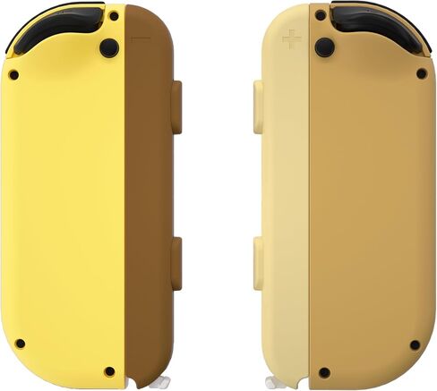 eXtremeRate DIY Replacement Shell Buttons for Nintendo Switch & Switch OLED Joycon and Strap, Monsters Brown & Yellow Controller Housing Case Wrist Strap Cover with Buttons for Switch & Switch OLED in Saudi Arabia