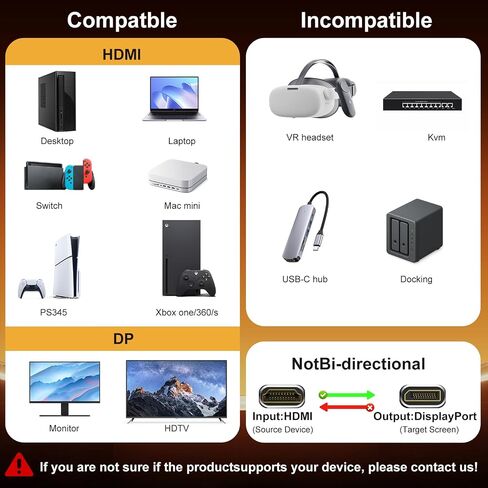 Active HDMI to DisplayPort Adapter 4K 60Hz HD to DP Converter in Kuwait