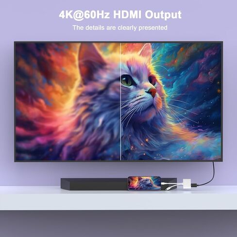 محول 2 في 1 Lightning وUSB-C إلى HDMI لهاتف iPhone 17 16 15 14 13 12 in Kuwait