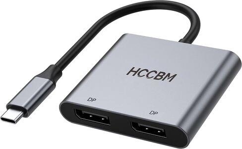 USB C to Dual DisplayPort(DP) Adapter Splitter 8K, Dual Monitor Adapter for Dell HP Surface Laptops,Type C to 2 DP Hub Dongle 8K@30hz/ 4K@144HZ... in Kuwait