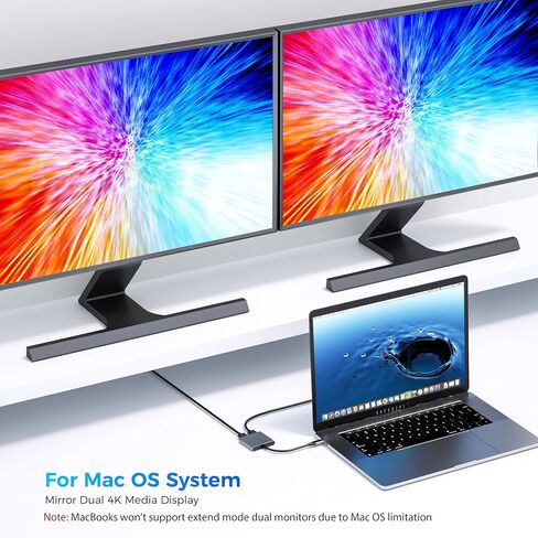 USB C to Dual DisplayPort(DP) Adapter Splitter 8K, Dual Monitor Adapter for Dell HP Surface Laptops,Type C to 2 DP Hub Dongle 8K@30hz/ 4K@144HZ... in Kuwait