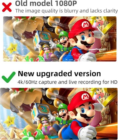 HDMI Video Capture Card Compatible with Nintendo Switch 2, Mobile Phones, and PC Devices Features a PD 100W Charging Port Supports 4K60Hz Video Capture for Gaming livestreaming and Recording in Saudi Arabia