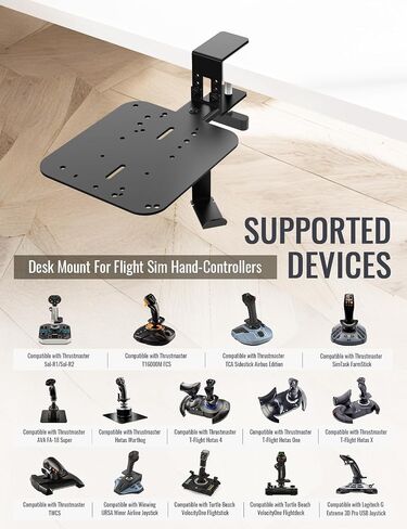 حامل مكتب Flight Sim متوافق مع Thrustmaster SimTask Farmstick، SOL-R2، T16000M، T.Flight Hotas، AVA FA-18، Turtle Beach Flightstick/Flightdeck، عصا التحكم Logitech 3D Pro USB، WINWING URSA MINOR in Kuwait