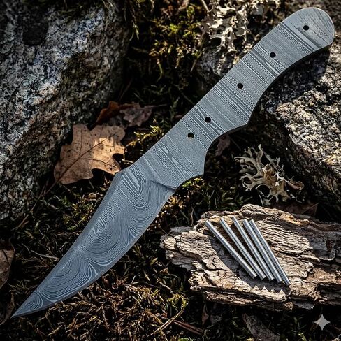 دمشق الصلب شفرة فارغة سكين صنع توريد المواد 8 "اليدوية كامل تانغ الصيد السلخ Bushcraft سكينر Edc السكاكين شفرة الفراغات لتقوم بها بنفسك JNR-3754 in Kuwait