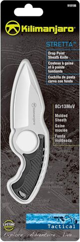 Kilimanjaro 910106 Men's Stretta Tactical Neck Knife - with 6.4-inch overall length, 8Cr13MoV Stainless Steel 3.2-inch Blade, Formed Sheath and carry chained included in Saudi Arabia