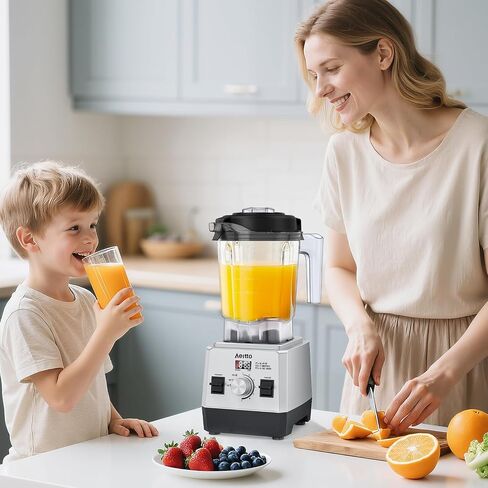 Aeitto Blenders for Kitchen with 68Oz. Large Capacity, 1800W Max Power Smoothie Blender, 3 Preset Programs & 7 Speeds, Professional Countertop Blender for Smoothies, Ice Crush, Silver in Saudi Arabia