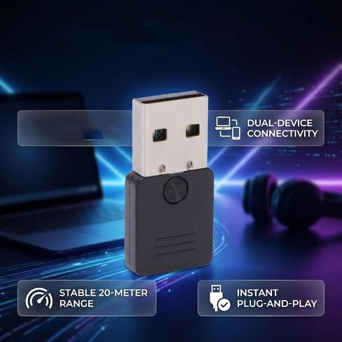 USB Bluetooth Adapter, Plug and Play Bluetooth 6.0 Dongle with EDR BLE Technology for PC Laptop 11 10 8.1, Support Headphones Keyboard Mouse in Saudi Arabia