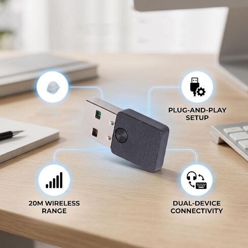 USB Bluetooth Adapter, Plug and Play Bluetooth 6.0 Dongle with EDR BLE Technology for PC Laptop 11 10 8.1, Support Headphones Keyboard Mouse in Saudi Arabia