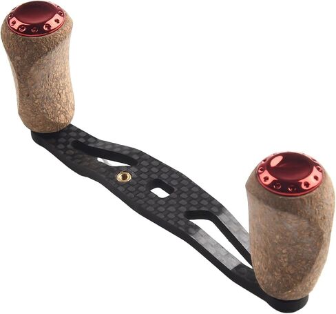 Carbon Fiber Baitcasting Reel Handle with Cork Knob, 120mm Lightweight for Replacement for Fishing Trolling Reels, Left or Right Hand, Black in Saudi Arabia