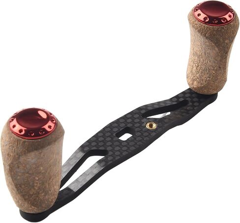 Carbon Fiber Baitcasting Reel Handle with Cork Knob, 120mm Lightweight for Replacement for Fishing Trolling Reels, Left or Right Hand, Black in Saudi Arabia