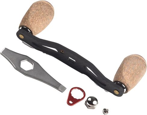 Carbon Fiber Baitcasting Reel Handle with Cork Knob, 120mm Lightweight for Replacement for Fishing Trolling Reels, Left or Right Hand, Black in Saudi Arabia