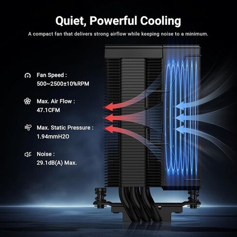 ID-COOLING SE-903-XT V2 Black CPU Air Cooler, Compact, Low Noise in Saudi Arabia