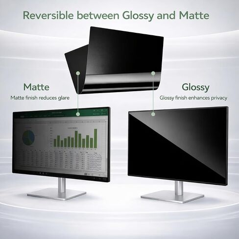 23.8 inch Computer Privacy Screen Filter for 16:9 Aspect Ratio Widescreen Monitor,23.8in Curved Computer Monitor Privacy Shield Anti Glare Eye Protection, Anti-Scratch Removable Protector Film in Saudi Arabia