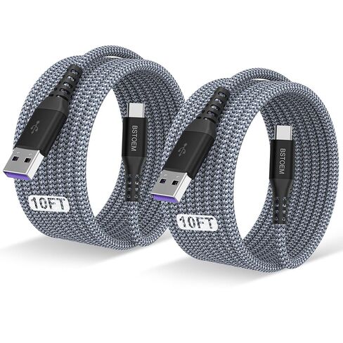 2Pack for Samsung USB C Cable 10FT,3A Fast Charging Nylon Braided Wire in Kuwait