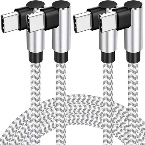 USB C Cable 10ft 2Pack, 60W Fast Charging 90 Degree Nylon Braided Cord in Kuwait