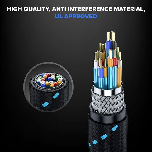Maximm HDMI Cable 4K 2 Ft, 20-Pack, Braided, 18 Gbps, Gold-Plated in Saudi Arabia
