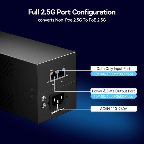 محول طاقة إيثرنت PoE 2.5G PoE++، بقوة 90 وات in Kuwait