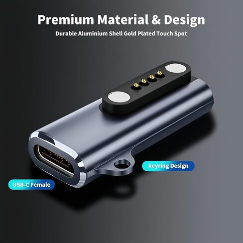Aliwisdom [2-Pack] Portable Charger Adapter Magnetic Compatible with PLAUD Note Pro & Note AI Voice Recorder, USB Type-C to Plaid Charger Adapter Replacement Charging Docks with Anti-Loss Lanyard in Kuwait