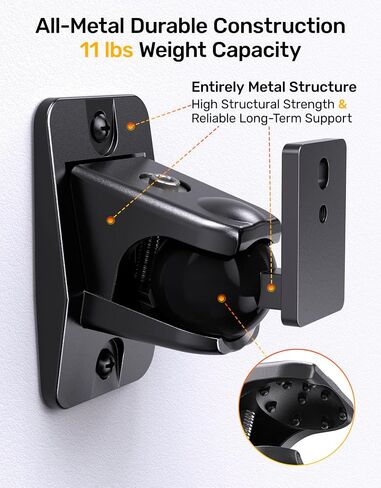 Universal Wall Mount Bracket for Rear and Surround Sound Speakers, 2 Pack in Kuwait
