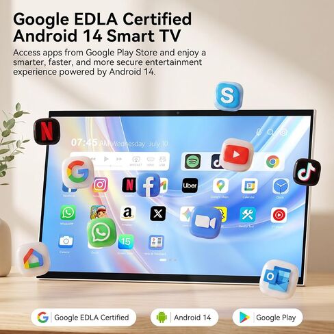 GKG 27" Portable TV with Touch Screen Android Smart Display, 1080P in Kuwait