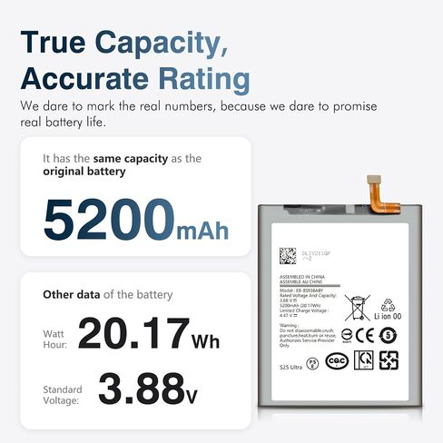[5200mAh] Galaxy S25 Ultra Battery, EB-BS938ABY Battery with Repair Kit in Kuwait
