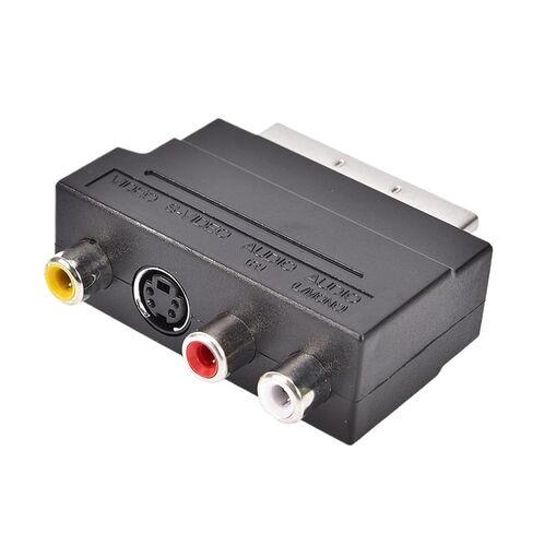 محول RGB Scart إلى 3 21 Pin R/CA S-Video مركب SVHS AV TV للفيديو ومسجل DVD وجهاز العرض التلفزيوني in Kuwait