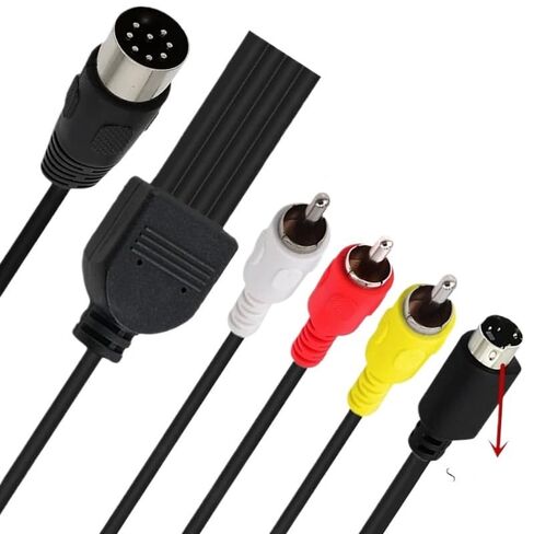 سلك محول Din 8 Pin to S-Video 4P Male 3-RCA لـ DVD، TV/HDTV، VCR، الأقراص المضغوطة، الآلات الموسيقية، المعدات in Kuwait