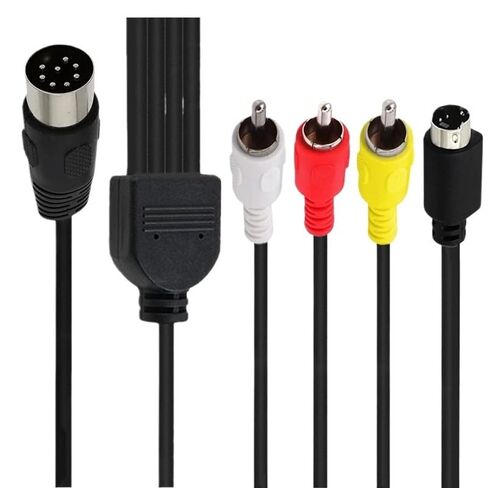 سلك محول Din 8 Pin to S-Video 4P Male 3-RCA لـ DVD، TV/HDTV، VCR، الأقراص المضغوطة، الآلات الموسيقية، المعدات in Kuwait