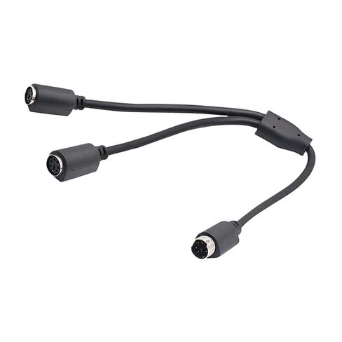 S-Video M1ni DIN 6-pin Splitter Y محول 1 ذكر 2 أنثى سلك 6pin PS/2 PS-2 بيانات إلى لوحة المفاتيح والواجهة in Kuwait