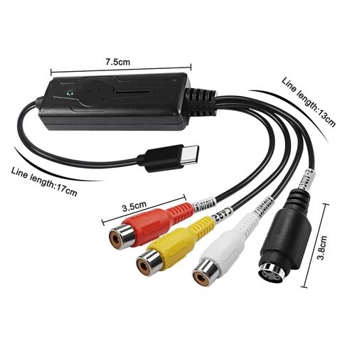 AV إلى USB C محول بطاقة التقاط الفيديو محول 1 قناة S فيديو/مركب إلى in Kuwait