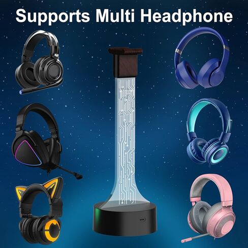 حامل سماعات الرأس المضيء من YuanDian للمكتب، حامل سماعات الألعاب RGB مع 16 لونًا لديكور غرفة الألعاب، هدايا رائعة للاعبين لصديقك (PCB) in Kuwait