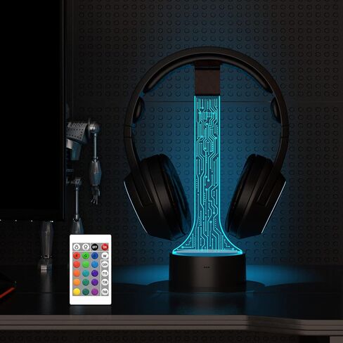 حامل سماعات الرأس المضيء من YuanDian للمكتب، حامل سماعات الألعاب RGB مع 16 لونًا لديكور غرفة الألعاب، هدايا رائعة للاعبين لصديقك (PCB) in Kuwait