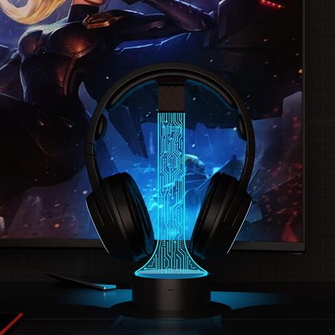 حامل سماعات الرأس المضيء من YuanDian للمكتب، حامل سماعات الألعاب RGB مع 16 لونًا لديكور غرفة الألعاب، هدايا رائعة للاعبين لصديقك (PCB) in Kuwait