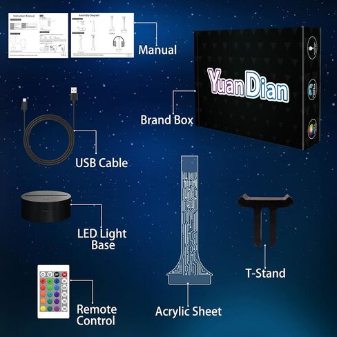 حامل سماعات الرأس المضيء من YuanDian للمكتب، حامل سماعات الألعاب RGB مع 16 لونًا لديكور غرفة الألعاب، هدايا رائعة للاعبين لصديقك (PCB) in Kuwait