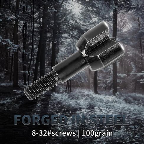 SPG Small Game Broadheads 12PACK - 100 Grain Blunt Arrow Tips Carbon Steel Small Game Arrow Heads Screw-in Crossbow Broadhead Arrow Tips for Stump Shooting Hunting Practice in Kuwait