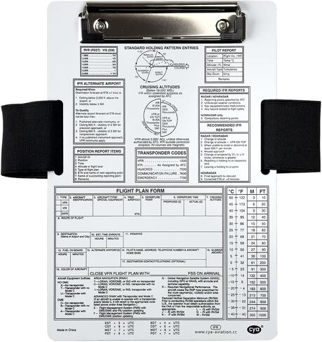 لوح ركبة طيار من الألومنيوم من CYA IFR - لوح طيران للطيران مقاس 9.5 × 6.5 بوصة in Kuwait