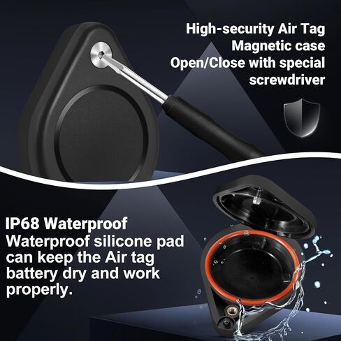 Ultra Magnetic Case for airtag-Waterproof Magnet Holder for airtag| The Secure Magnetic Lock Case for airtag, Discreet, Security Tool, for Car, Truck, Skis and More(1pack,Black) in Kuwait