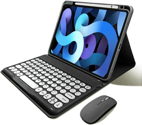 حافظة لوحة مفاتيح kaitesi لجهاز iPad Pro 11 بوصة (M5/M4، 2025/2024) حافظة مع ماوس مفاتيح مستديرة لطيفة قابلة للفصل غطاء ذكي نحيف للوحة مفاتيح بلوتوث يدعم شحن القلم الرصاص، وردي in Kuwait