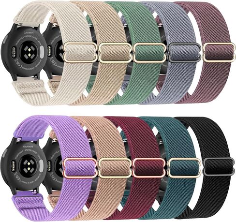 10 Pack Stretchy Watch Band Compatible with Garmin Vivoactive 5/Vivoactive 6, 20mm Soft Elastic Fabric Replacement Sport Straps for Garmin Venu Sq 2 /Forerunner 55/165 Women Men in Saudi Arabia