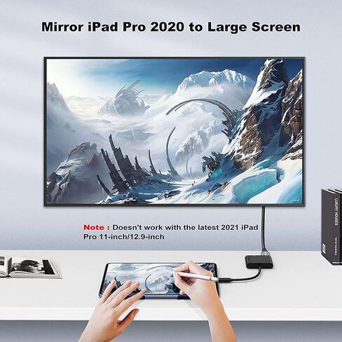 محول USB C إلى HDMI VGA، من النوع C إلى VGA إلى USB C Thunderbolt 3 لمحول الشاشة المزدوجة المتوافق مع iPhone 15 Plus/15 Pro Max وGalaxy S22 Ultra وMacBook Pro 2020 وiPad Pro 2020، أسود in Kuwait