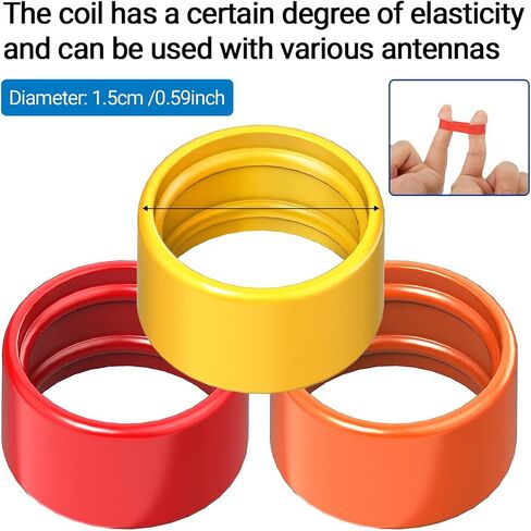 12Pcs Two Way Radio Antenna Rubber Ring Color Bands Antenna Topper Compatible with H-777 RT22 RT21 Baofeng BF-888S BF-T20 UV-5R UV-5RH Walkie Talkies,Rubber Ring Identify and Classify in Kuwait
