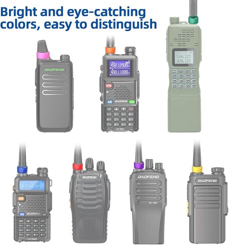 12Pcs Two Way Radio Antenna Rubber Ring Color Bands Antenna Topper Compatible with H-777 RT22 RT21 Baofeng BF-888S BF-T20 UV-5R UV-5RH Walkie Talkies,Rubber Ring Identify and Classify in Kuwait