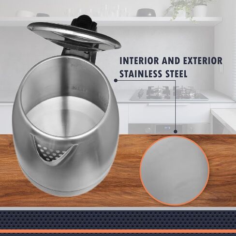 Newhouse 1200W 60-fl. oz. Stainless Steel Electric Kettle NHEK-001, Electric Tea Pot for Boiling Water, Auto Shut Off Electric Tea Kettle, ETL Certified for Hospitality and Residential Use in Kuwait