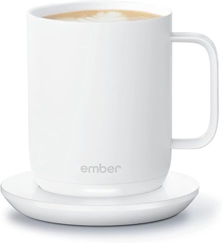 Ember Temperature Control Smart Mug 2, 10 Oz, App-Controlled Heated Coffee Mug with 80 Min Battery Life and Improved Design, White (Renewed) in Saudi Arabia